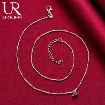 Ожерелье из змеиной цепи из стерлингового серебра 925 пробы с треугольной цепочкой, модные свадебные украшения 45CM