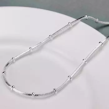 Ожерелье из змеиной цепи из стерлингового серебра 925 пробы, свадебные украшения с подвесками 45cm