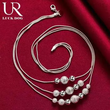 Ожерелье из змеиной цепи из стерлингового серебра 925 пробы, свадебные украшения 45CM