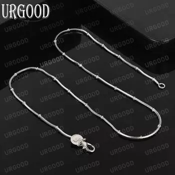 Ожерелье из змеиной цепи из стерлингового серебра 925 пробы, модные свадебные украшения 40CM