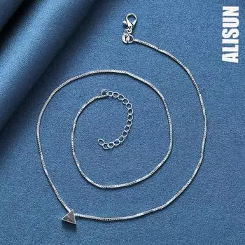 Ожерелье из змеиной цепи из стерлингового серебра 925 пробы с треугольной цепочкой, модные свадебные украшения 45CM