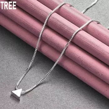 Ожерелье из змеиной цепи из стерлингового серебра 925 пробы с треугольной цепочкой, модные свадебные украшения 45CM