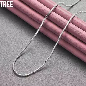 Ожерелье из змеиной цепи из стерлингового серебра 925 пробы, модные свадебные украшения 45CM