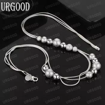 Ожерелье из змеиной цепи из стерлингового серебра 925 пробы, свадебные украшения 45CM