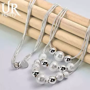 Ожерелье из змеиной цепи из стерлингового серебра 925 пробы, модные свадебные украшения 45CM