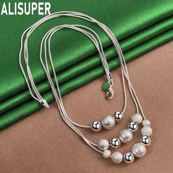 Ожерелье из змеиной цепи из стерлингового серебра 925 пробы, модные свадебные украшения 45CM