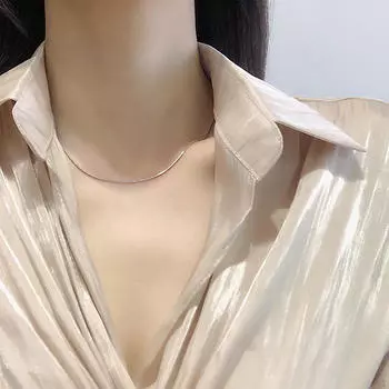 Ожерелье из змеиной цепи с прочной застежкой, одинарное, для женщин и мужчин, простое украшение на ключицу и шею