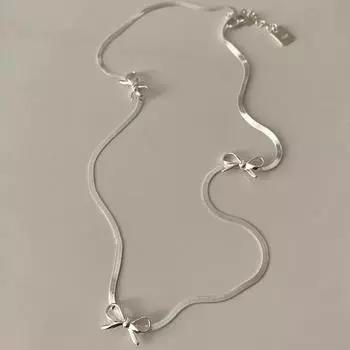 Ожерелье из змеиной кости с бантом, женское, милое, простое, легкое, роскошное, элегантное, индивидуальное, модное, универсальное, цепочка на шею, цепочка на ключицу