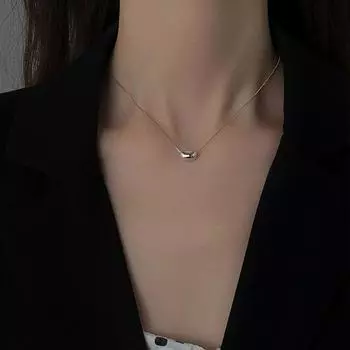 Ожерелье Jequirity из стерлингового серебра 925 пробы, женская минималистичная цепочка на ключицу, подарок на день Святого Валентина