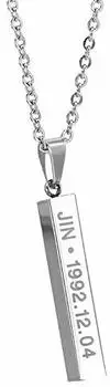 Ожерелье JIN Titanium Birthday Engraved Simple Chain [LIBERTY-M] K-POP
