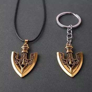 Ожерелье Jojos Bizarre Adventure Kujo Jotaro Arrow Металлическая подвеска-цепочка 2.7*4.2CM