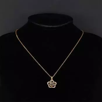 Ожерелье «Камелия» с бриллиантами, женский дизайн в стиле легкой роскоши, простой кулон с микропаве