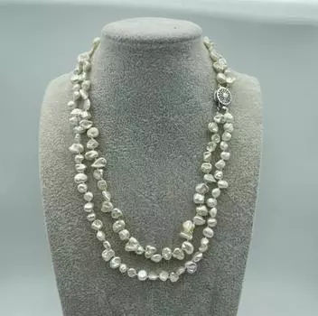 ОЖЕРЕЛЬЕ KESHI REBORN с жемчугом, 2 нити, 10 мм, розовое, 17 дюймов.