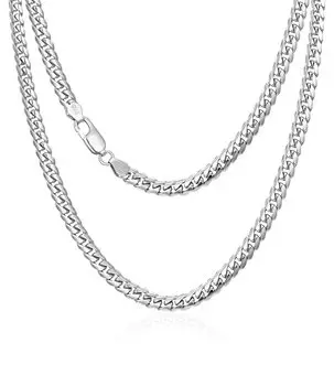 Ожерелье Kihei, цепочка из серебра 925 пробы, гипоаллергенная, длина, ширина 4 мм, аксессуары, кубинская цепочка [PEIMKO], мужская, 45-65 см