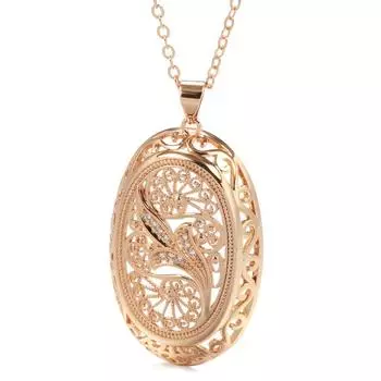 Ожерелье Kinel из розового золота с большим кулоном для женщин, ювелирные украшения с цирконом розового золота