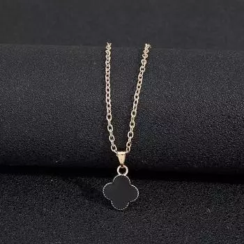 Ожерелье «Клевер» цепочка на ключицу женское ожерелье чёрный