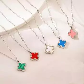 Ожерелье «Клевер на удачу» Простой, модный, универсальный аксессуар для ключичной цепочки