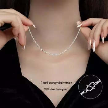 Ожерелье-ключица из сверкающего серебра Banyan Tree S925 с гипсофилой 45cm серебряный