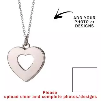 Ожерелье ко Дню святого Валентина своими руками, полое ожерелье в форме сердца с термопередачей, плоская цепочка, ожерелье в форме сердца с подвеской One Size