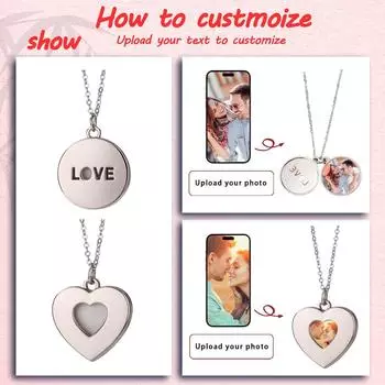 Ожерелье ко Дню святого Валентина своими руками, полое ожерелье в форме сердца с термопередачей, плоская цепочка, ожерелье в форме сердца с подвеской One Size