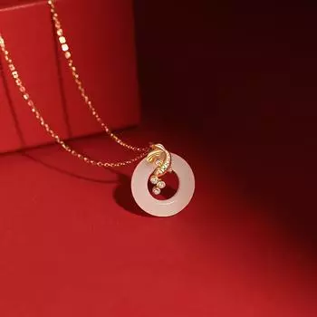 Ожерелье Koi Женское Летнее Легкое Роскошное Нишевое Года Хотан Нефрит Безопасная Пряжка Цепь Ключицы