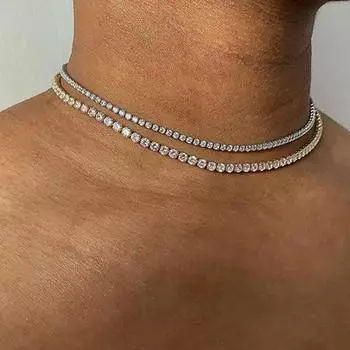 Ожерелье-колье Геометрические украшения в стиле хип-хоп Красочное сверкающее ожерелье Ювелирные изделия Подарки 1 разноцветный