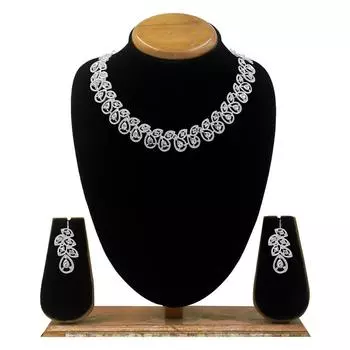 Ожерелье-колье из австрийского алмазного сплава с покрытием из листьев и серьгами, женский комплект украшений