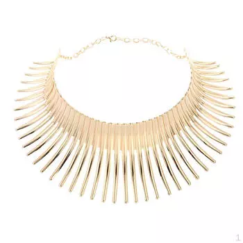 Ожерелье-колье женский, эффектный нагрудник, серебро, 42см