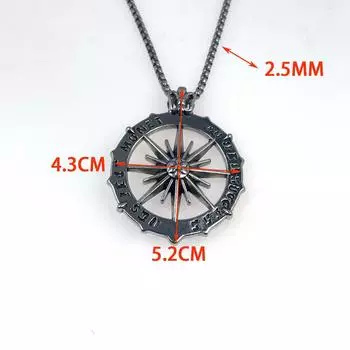 Ожерелье-компас из титановой стали в стиле хип-хоп, модное ожерелье в стиле хип-хоп, мужская и женская цепочка для толстовок, аксессуары из нержавеющей стали