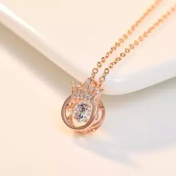 Ожерелье «Корона принцессы» женское 520 подарок на День святого Валентина бьющееся сердце простое милое ожерелье цепочка из титановой стали