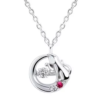 Ожерелье Кот Танцующий Камень Камень июля Рубин [Sears] sp10-0002-07