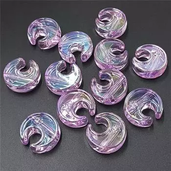 Ожерелье креативное ручная работа 5 шт DIY ювелирные аксессуары бусины УФ-покрытие браслет 24 мм материал прозрачный звезда луна кулон аксессуары розовый