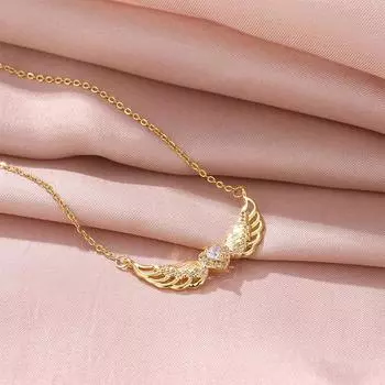 Ожерелье Крыло любви Женское Высокое чувство Классическое Универсальное Микровставка Подвеска Цепочка на ключицу Аксессуары