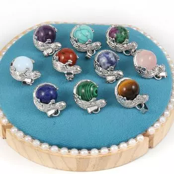 Ожерелье-кулон из натурального камня Эпидот/Опал/Розовый кварц в форме ящерицы Подвески Изготовление ювелирных изделий DIY Ожерелье-браслет Аксессуар Rose Quartz/17x24mm