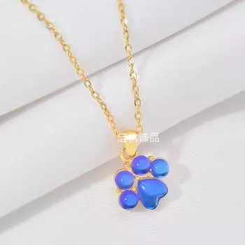 Ожерелье Лапа голубого медведя Женская легкая роскошь, тренд, темперамент, цепочка на ключицу