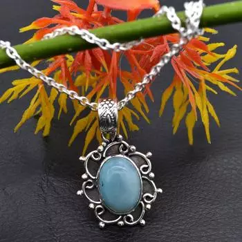 Ожерелье Ларимар, Ожерелье из стерлингового серебра 925 пробы, Ожерелье из драгоценных камней, Ювелирные изделия ручной работы, Массивное ожерелье, Ювелирные изделия для женщин, Рождественский подарок ювелирных изделий