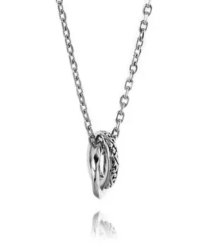 Ожерелье LION HEART с круглым гривой, двойное кольцо из нержавеющей стали 316L, напрямую управляемое серебро, 50 см, LH-1, ожерелье/хирургическое (Металл Гипоаллергенный) (С участием