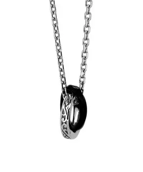 Ожерелье LION HEART Tri Double Ring Surgical Stainless Steel Прямые продажи Черное ожерелье/Tategami для мужчин