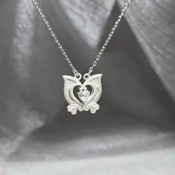 Ожерелье Little Demon Fairy, женское, легкое, роскошное, нишевое, дизайн, чувство, девичье сердце, любовь, циркон, крепкая цепочка, студенческая, из нержавеющей стали, ключичная цепочка