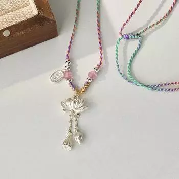 Ожерелье Lotus Nafu для женщин. Лотос удачи для женщин. Молодежная китайская шикарная древняя ханьская плетеная веревка.