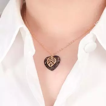 Ожерелье Love для женщин, черное, высококачественное, персиковое, в форме сердца, компьютер, планшет, подвеска, элегантный темперамент, пара, ювелирные изделия