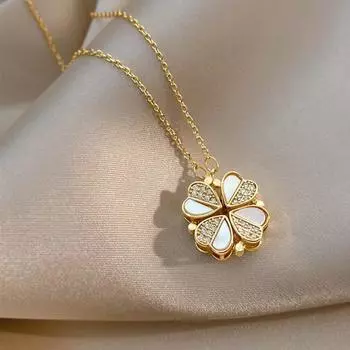 Ожерелье Love Four Leaf Clover для двоих, Light Luxury Niche Design Sense, Advanced Collarbone Chain, Temperament Internet Celebrity Jewelry
