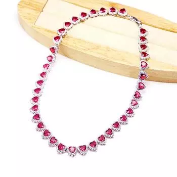 Ожерелье Love Full Diamond Ink Zircon, высококачественное невыцветающее ожерелье в стиле хип-хоп с сердечком, многоцветное розы красного