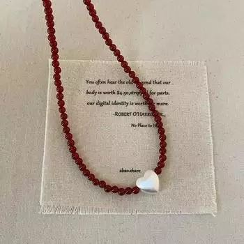 Ожерелье Love из ониксовых бусин, женское, легкое, роскошное, высокого класса, с чувством индивидуальности, модное, темпераментное, трендовое, универсальное, цепочка на шею, цепочка на свитер