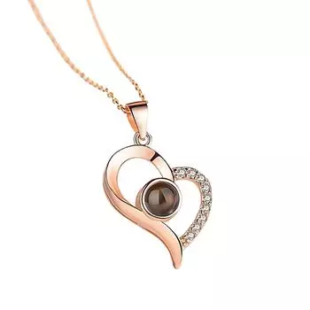 Ожерелье Love Peach Heart Подвеска Креативное ожерелье Не померкнет One Size розового золота