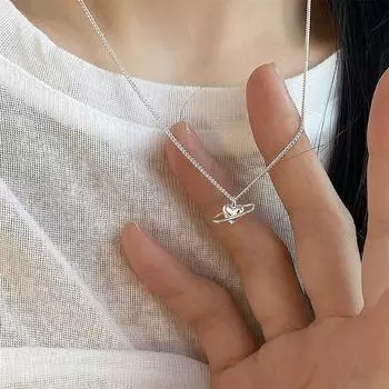 Ожерелье Love Planet из стерлингового серебра 925 пробы в корейском стиле с ключицей, женское, в стиле Ins, для меньшинств, универсальное