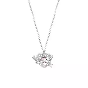Ожерелье Love Planet Style, универсальное розовое женское, легкое, роскошное и милое, цепочка на ключицу, маленький дизайн