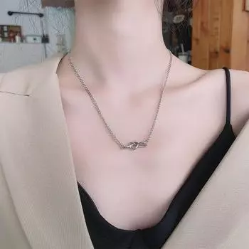 Ожерелье Love с узлом из стерлингового серебра