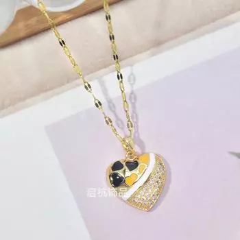 Ожерелье Love Женский дизайн Личность Ol Простой и универсальный циркониевый кулон в форме персикового сердца ювелирные изделия