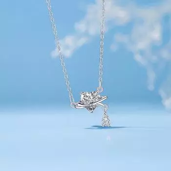 Ожерелье Love, женское, легкое, роскошное, нишевое, дизайн, ощущение окружающего, в форме сердца, капля воды, нержавеющая сталь, ключичная цепочка